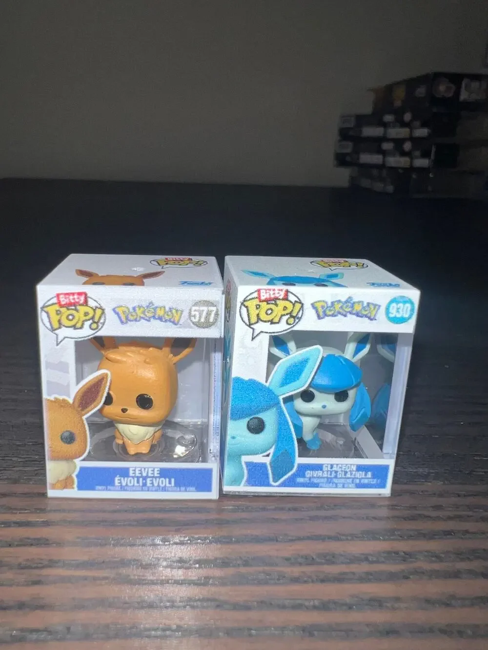 2 BITTY 1-Inch Funko Pops Eevee & Glaceon #577 & #930 Pokemon Ice Evolution TCG